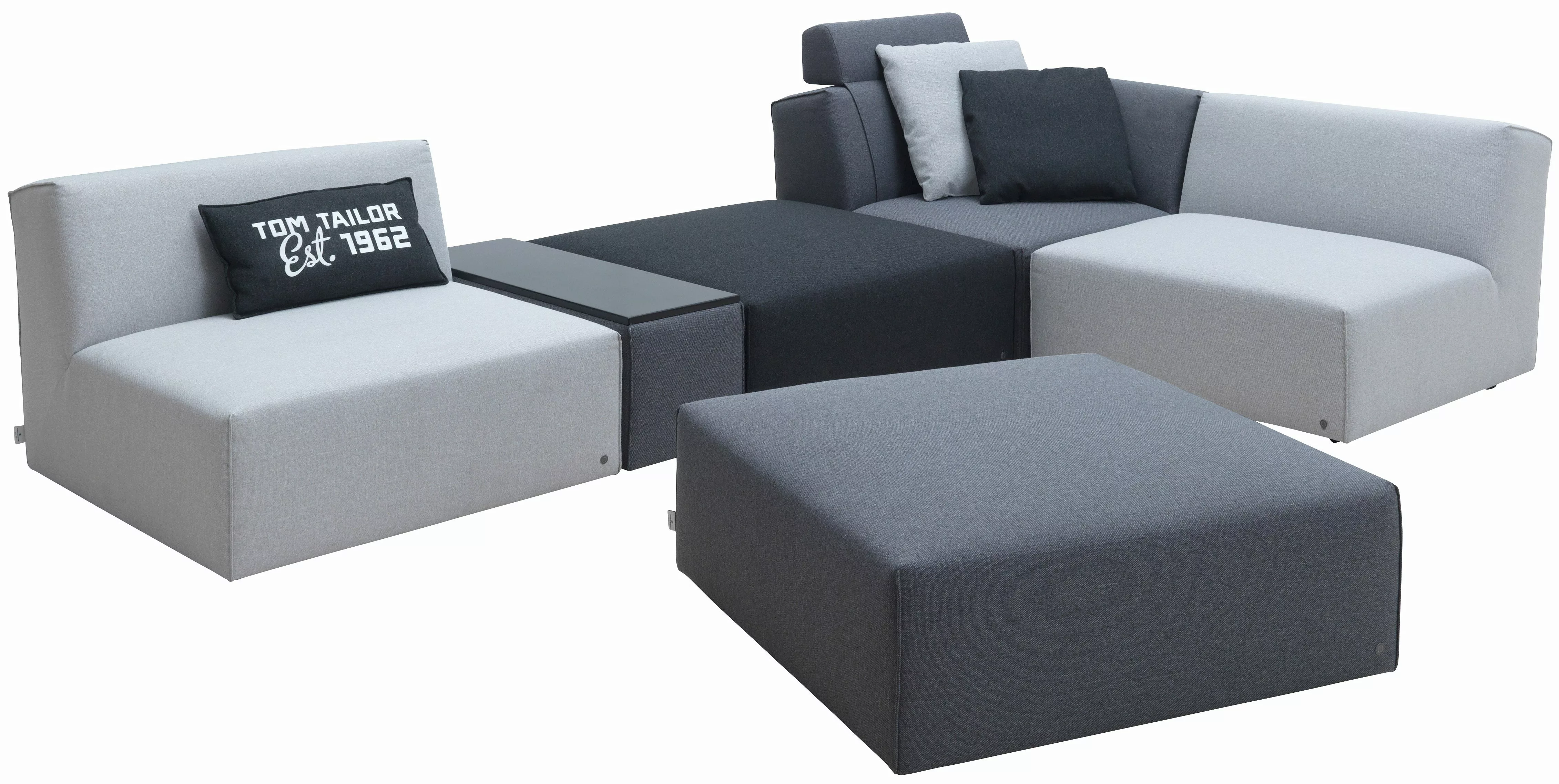 TOM TAILOR HOME Wohnlandschaft "ELEMENTS", (Set), mit Tischelement, in Grey günstig online kaufen