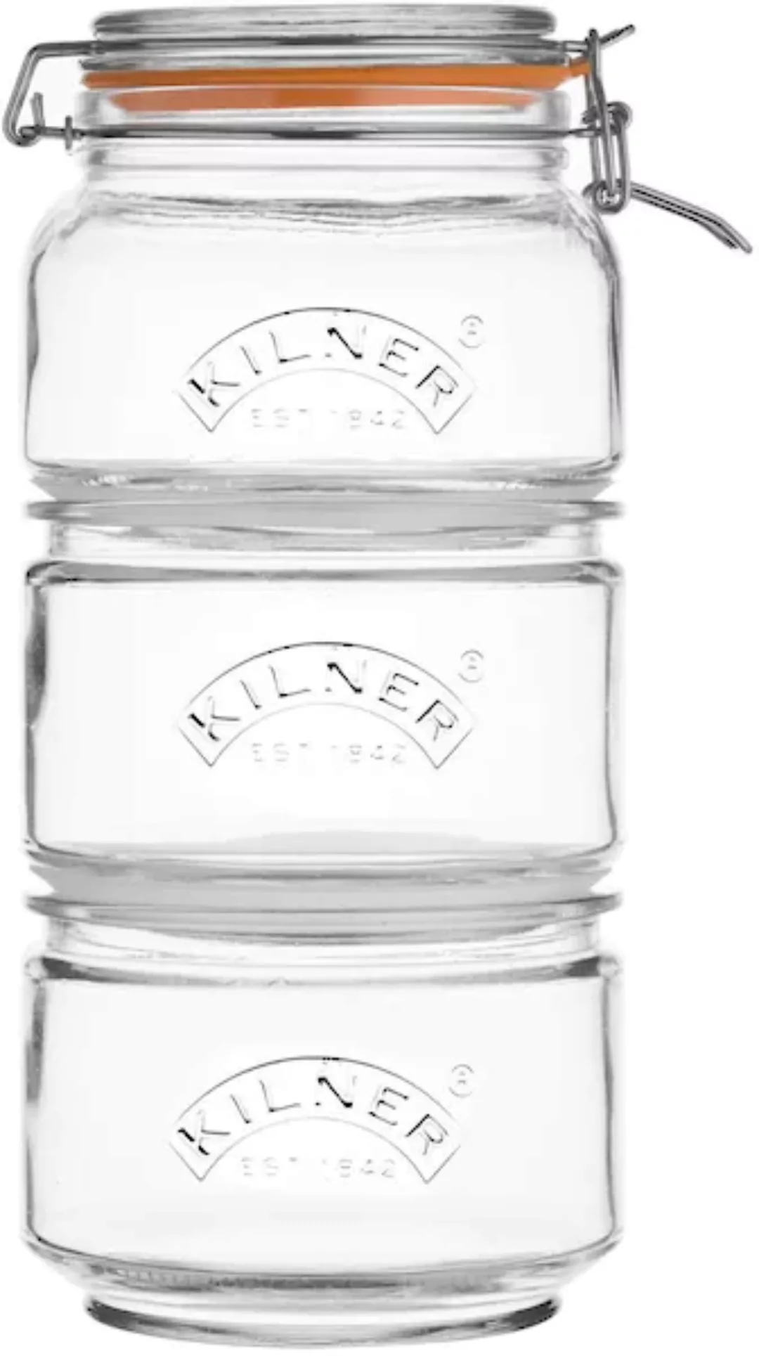 KILNER Vorratsglas, (Set, 3 tlg., 2 x 0,88Liter, 1 x 0,9 Liter) günstig online kaufen