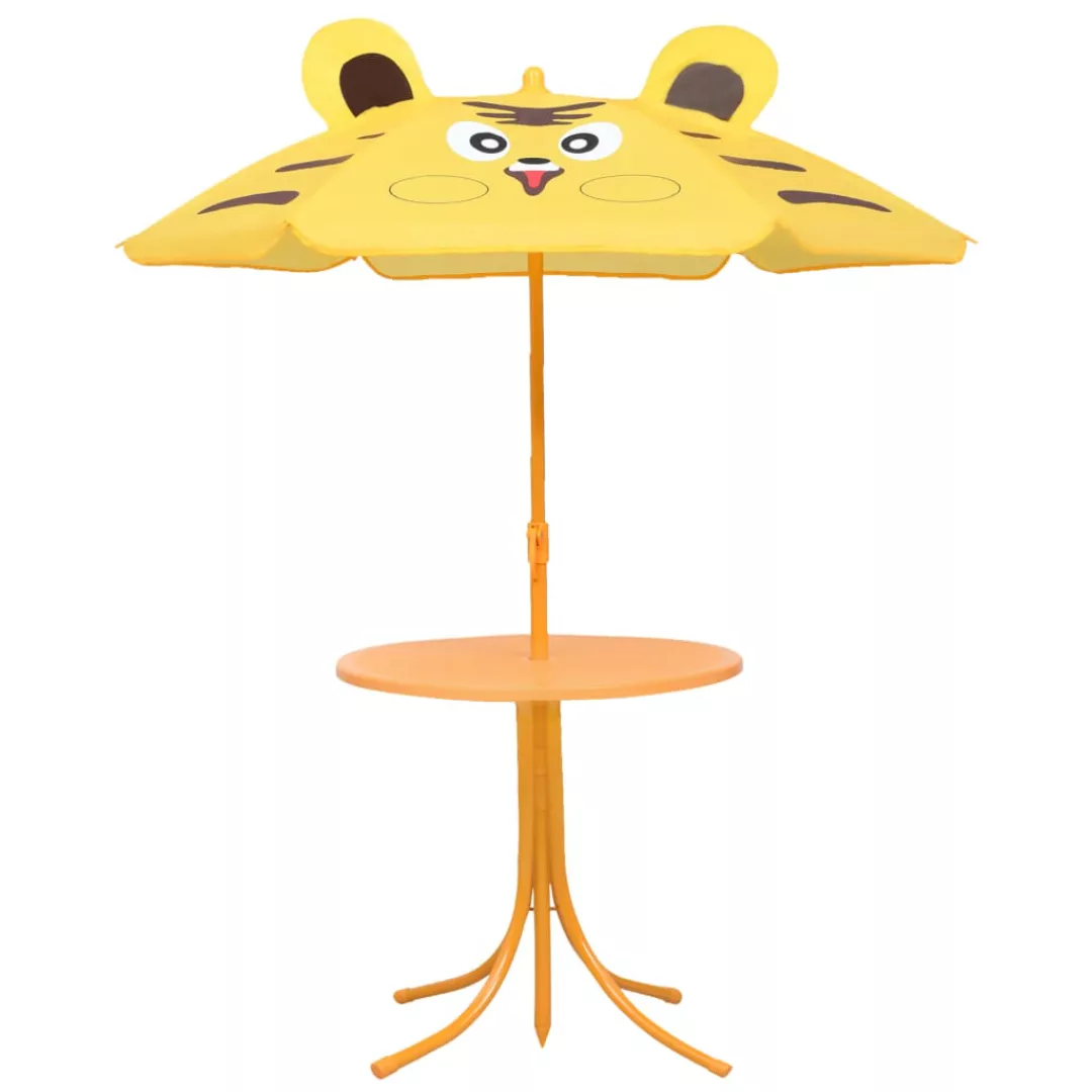 3-tlg. Garten-bistro-set Für Kinder Mit Sonnenschirm Gelb günstig online kaufen