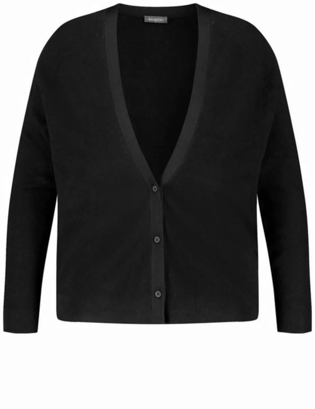 Samoon Cardigan Basic Strickjacke aus Rippstrick günstig online kaufen