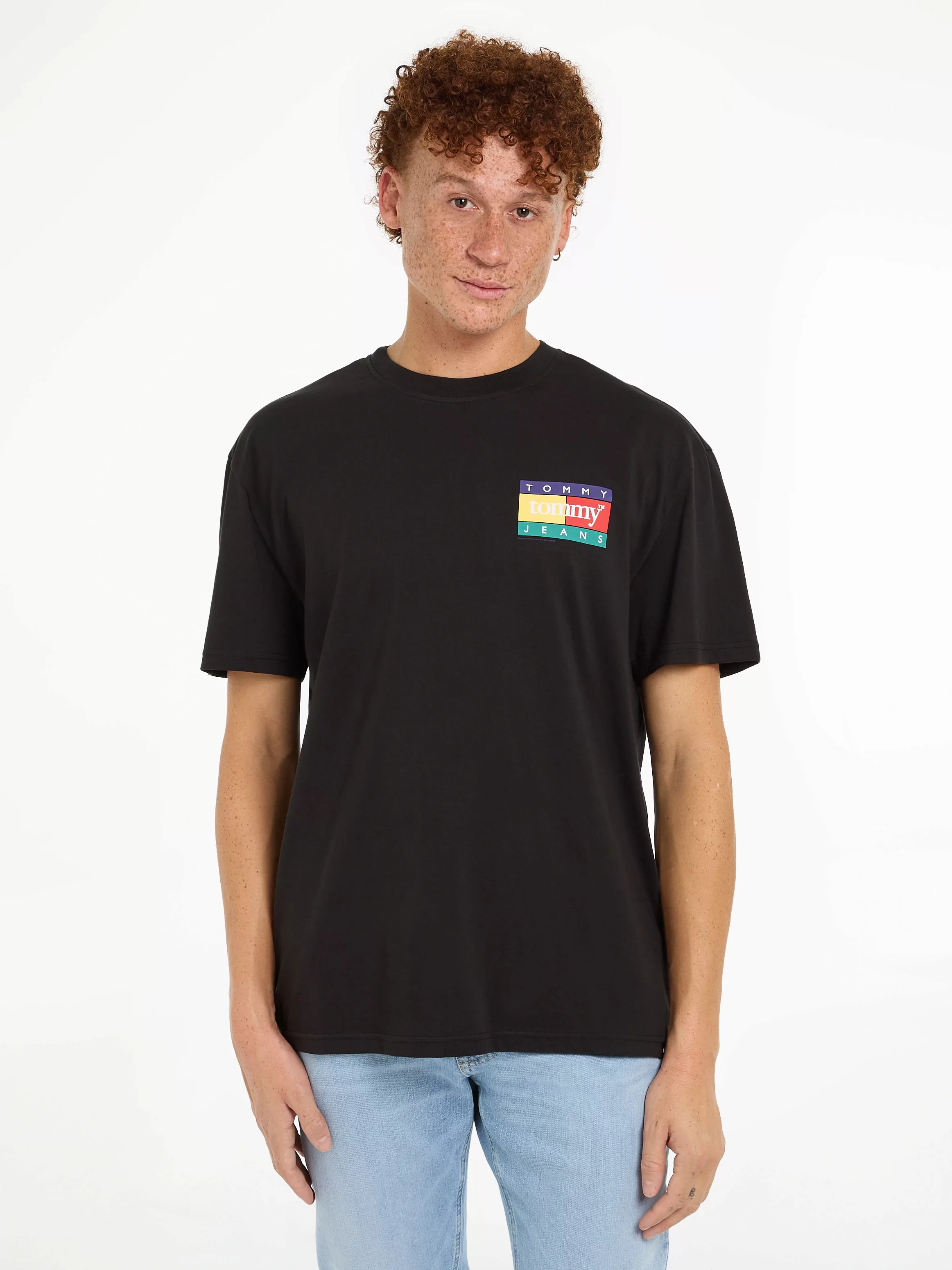 Tommy Jeans T-Shirt "TJM REG POP COLOR FLAG TEE EXT", mit Logoprint günstig online kaufen