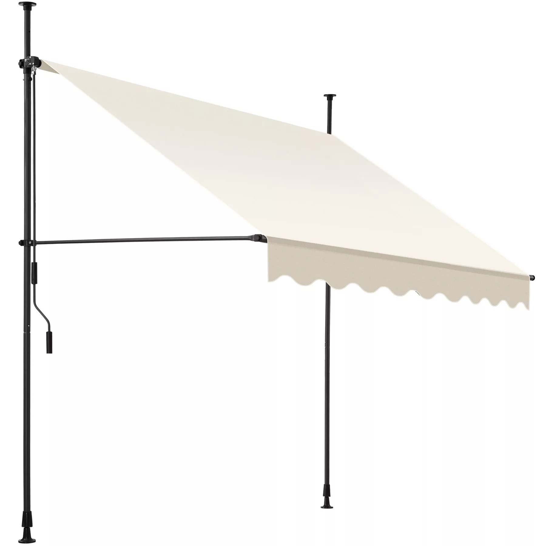 Klemmmarkise mit Handkurbel, höhenverstellbar - 200 x 180 cm, beige günstig online kaufen