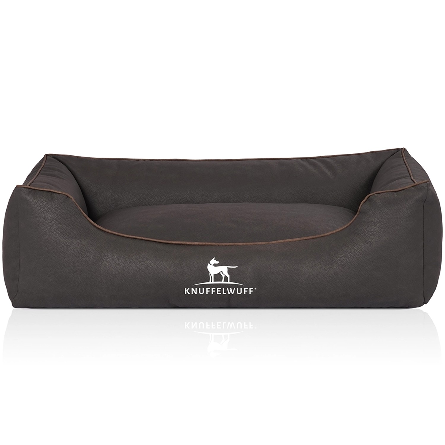 Knuffelwuff Hundebett Scottsdale Kunstleder M-L 85 x 63cm Schwarz günstig online kaufen