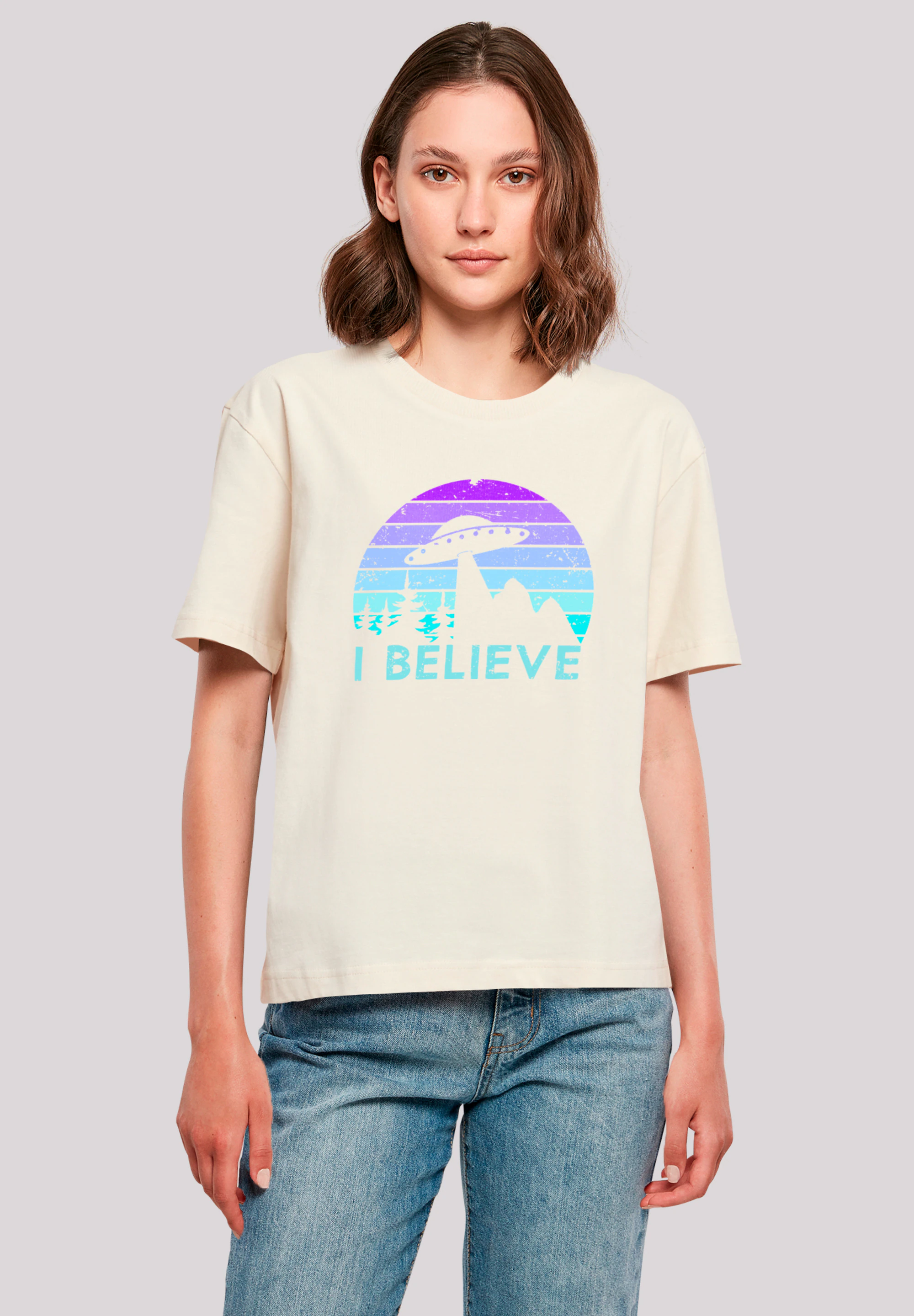 F4NT4STIC T-Shirt "I BELIEVE UFO Alien Raumschiff Retro", Premium Qualität günstig online kaufen