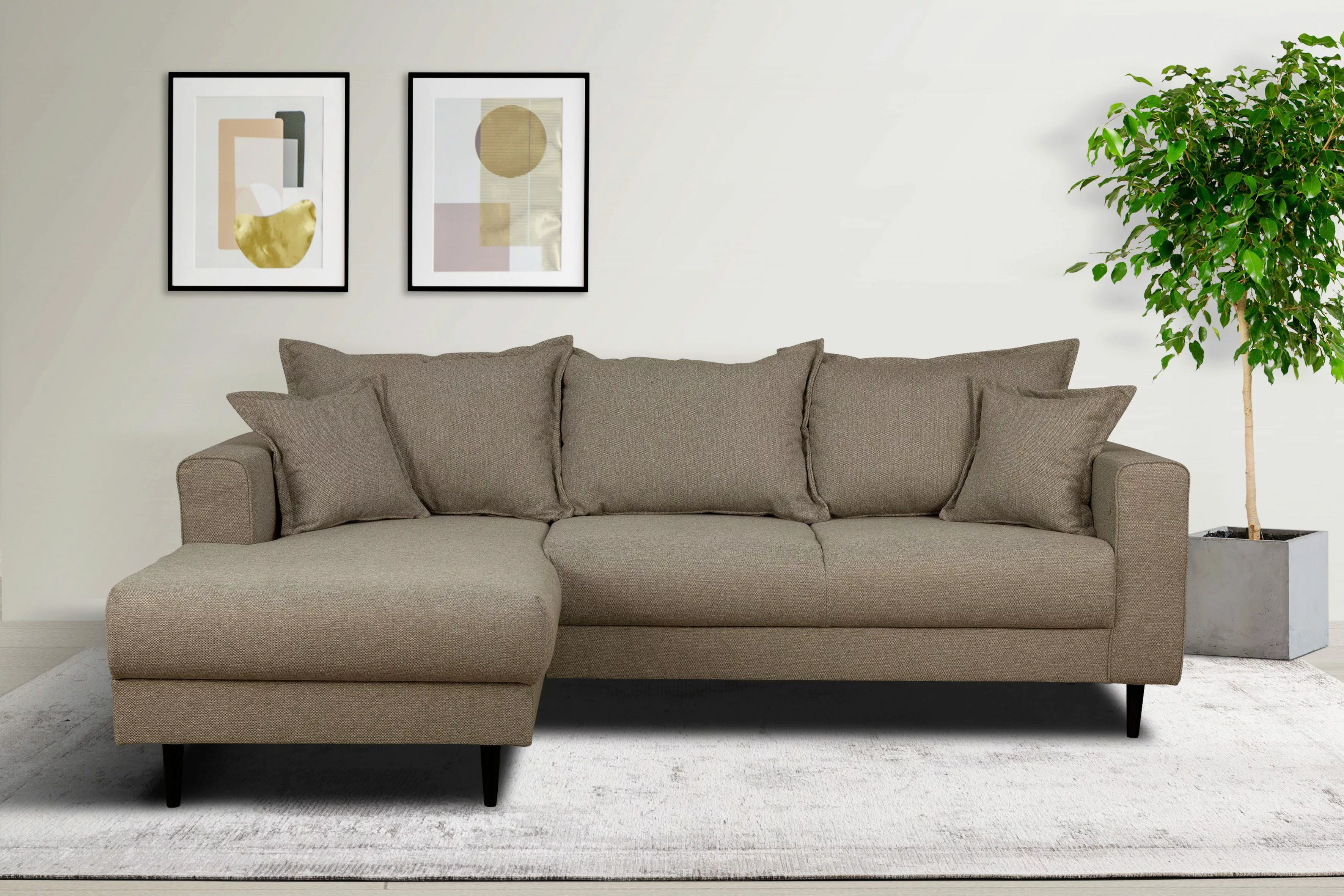Home affaire Ecksofa "VEYRAS L-Form, hoher Sitzkomfort, Maße B/T/H: 230/150 günstig online kaufen