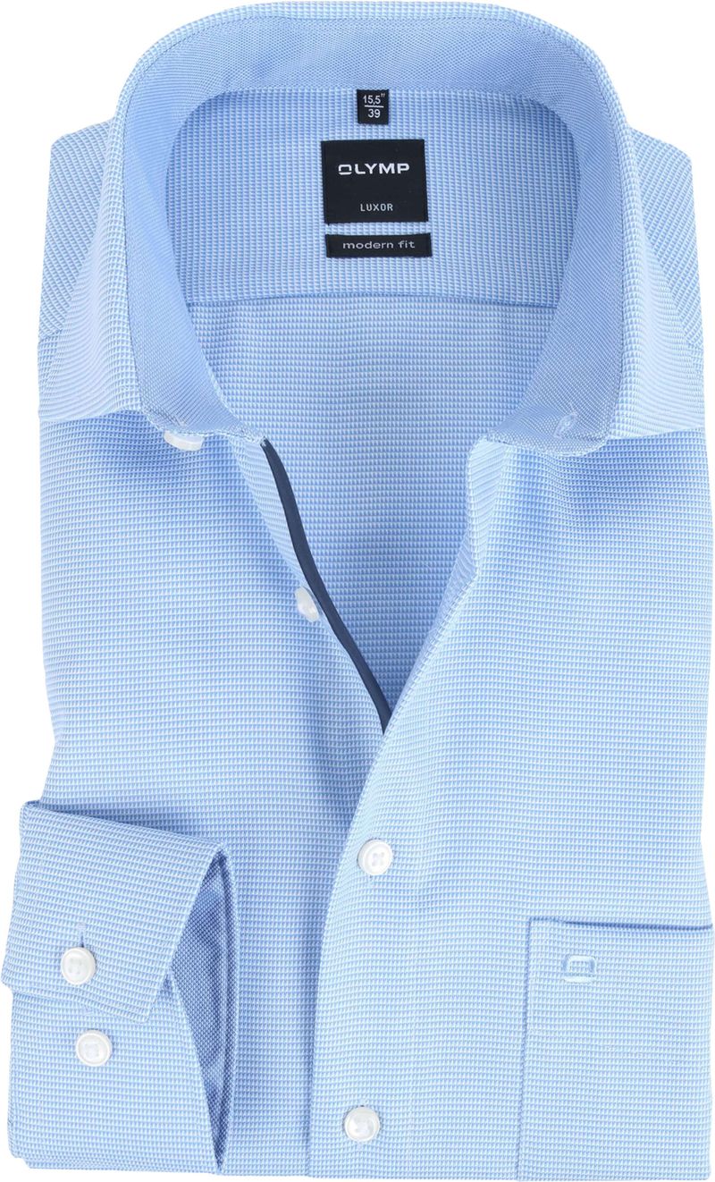 OLYMP Luxor Modern Fit Hemd Blau Design - Größe 38 günstig online kaufen