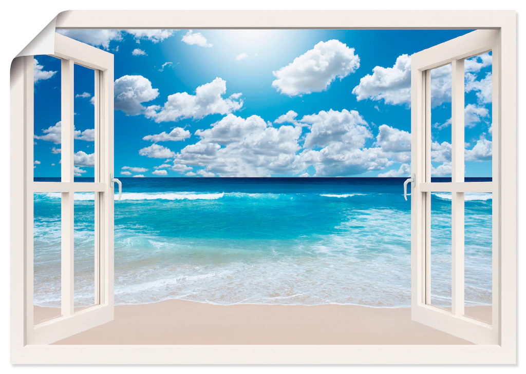Artland Wandbild »Fensterblick Großartige Strandlandschaft«, Fensterblick, günstig online kaufen