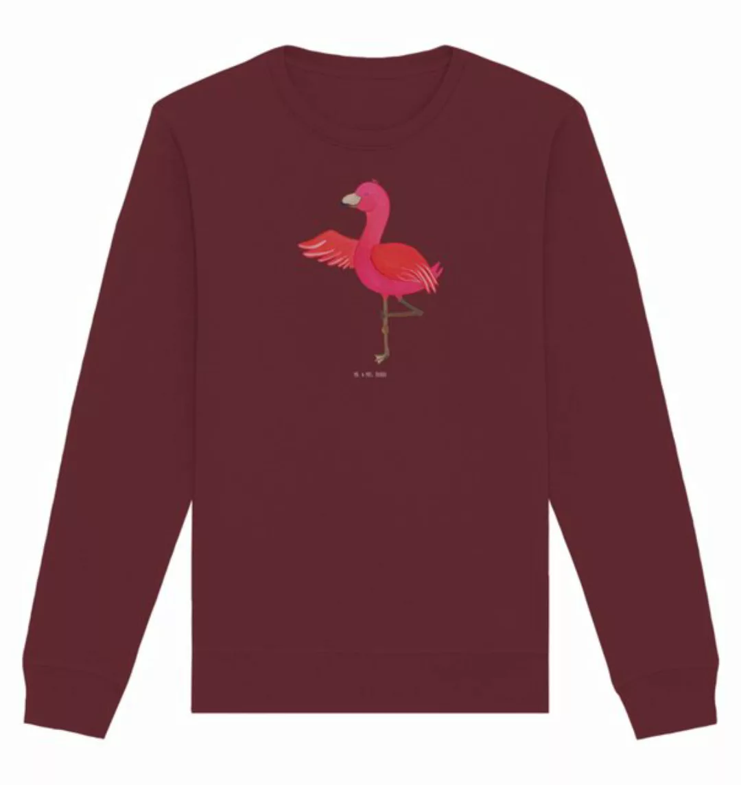 Mr. & Mrs. Panda Longpullover Größe L Flamingo Yoga - Burgundy - Geschenk, günstig online kaufen