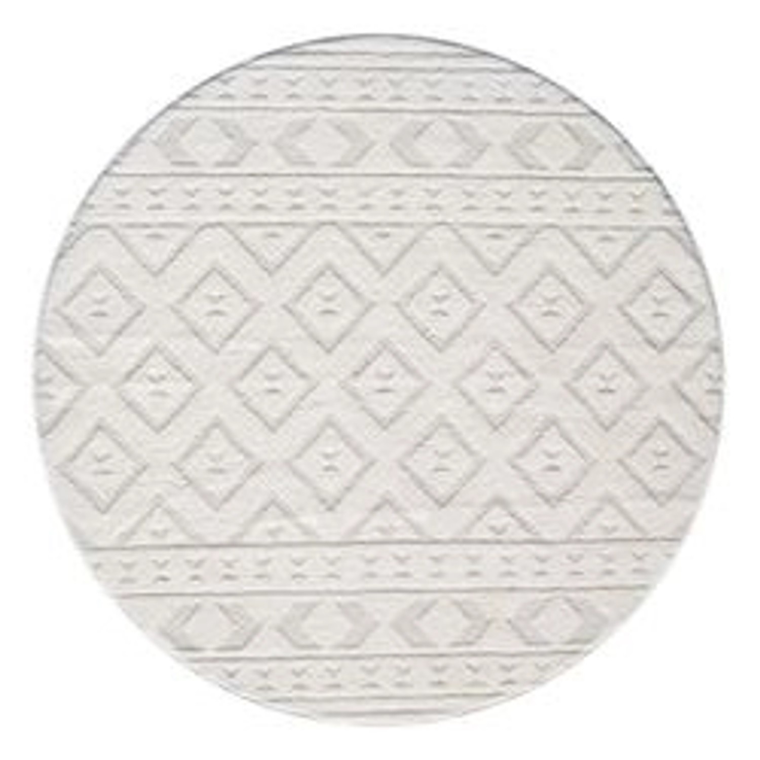 payé Teppich Ello 9999 Boho Flachflor Rund 200x200 cm Cream günstig online kaufen