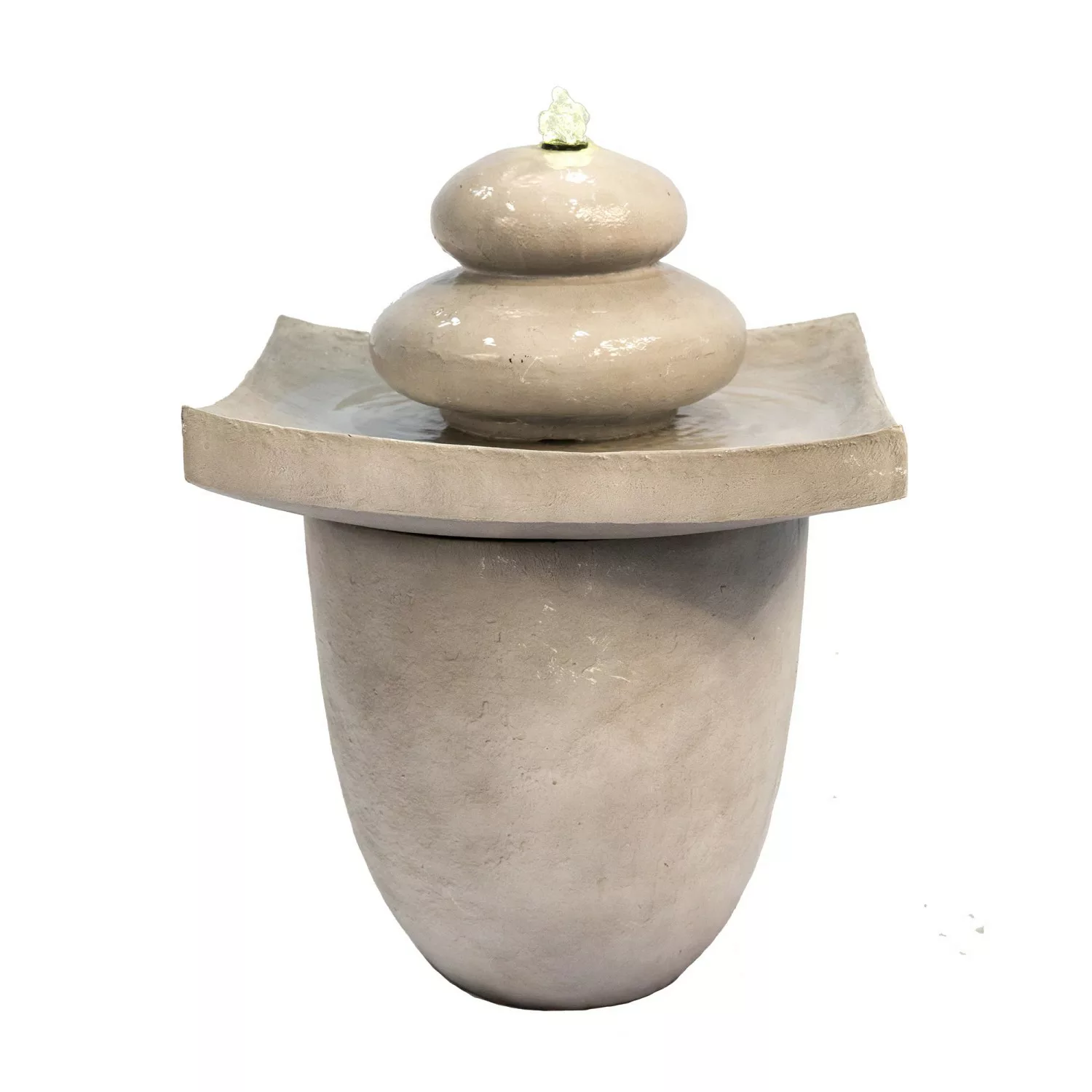 Teamson Home 62 cm Modern 2-stufig Zen Garten Wasserbrunnen Grau günstig online kaufen