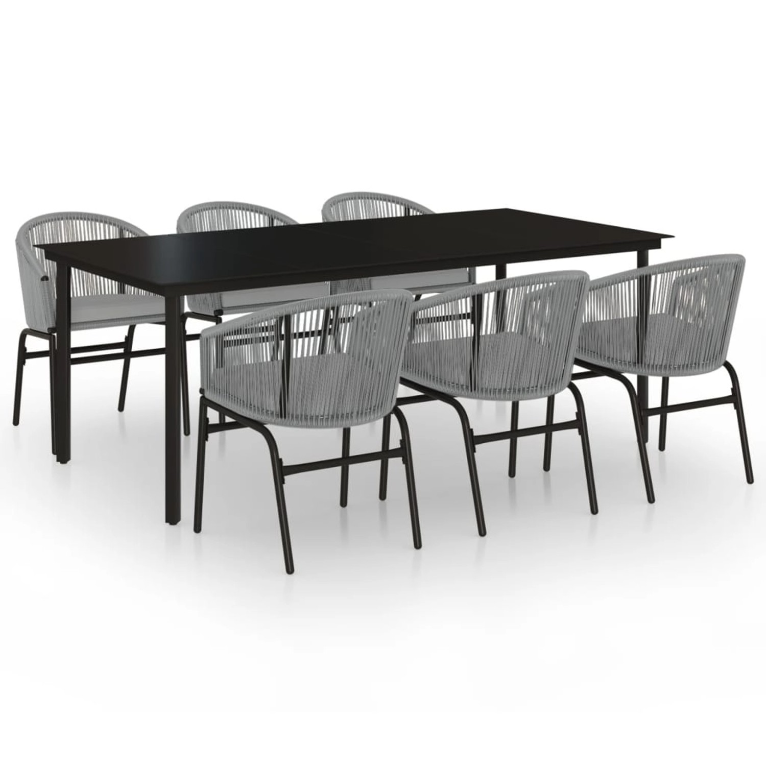 vidaXL 7-Tlg Garten-Essgruppe Grau 3099237 günstig online kaufen