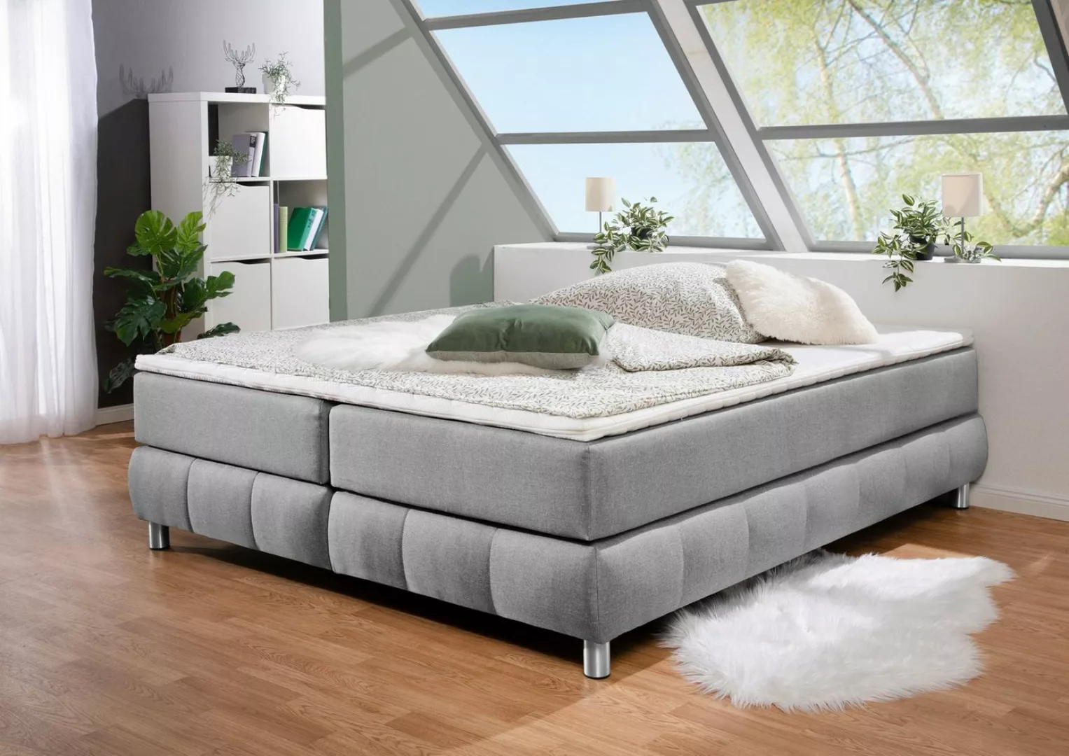 andas Boxspringbett Salo, Ohne Kopfteil, inkl. Topper, auch in Überlänge 22 günstig online kaufen