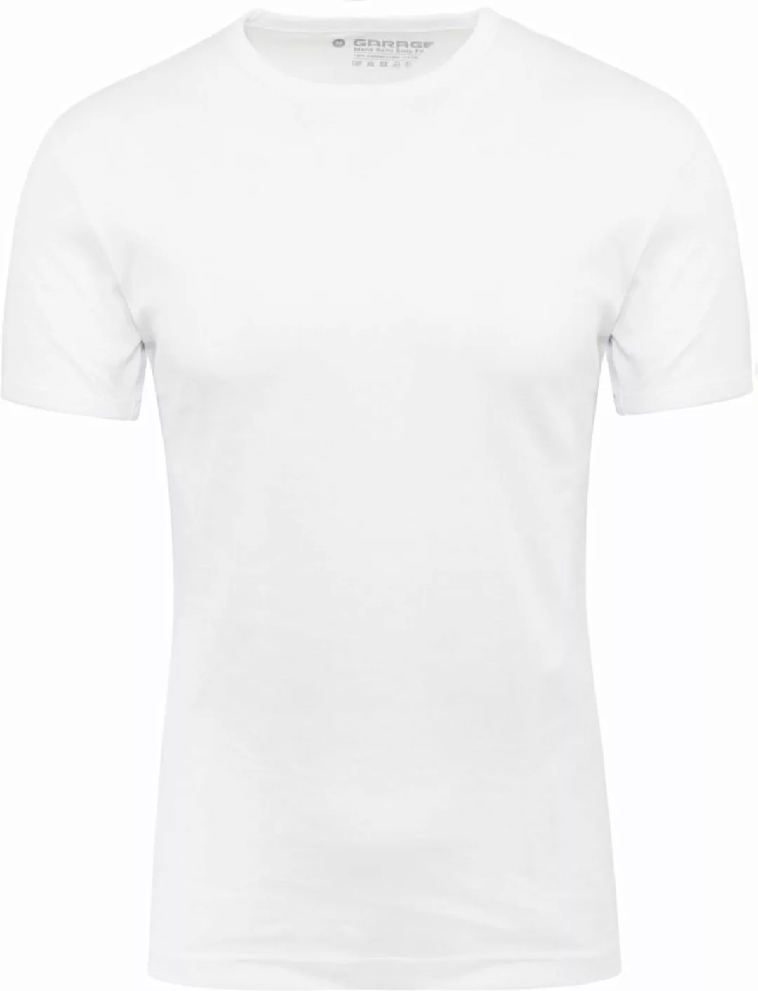 Garage Stretch Basic T-Shirt Weiss Rundhals - Größe S günstig online kaufen