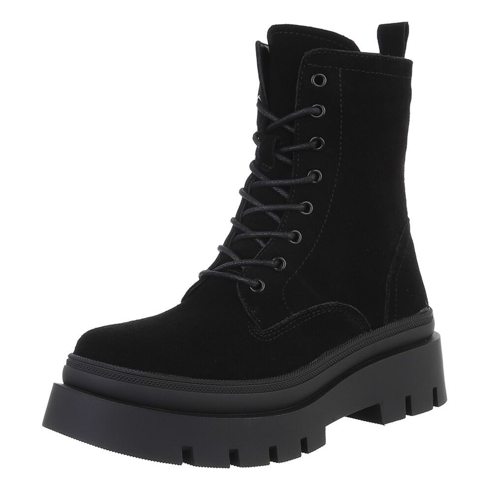 Ital-Design Damen Freizeitschnürschuhe aus echtem Wildleder günstig online kaufen