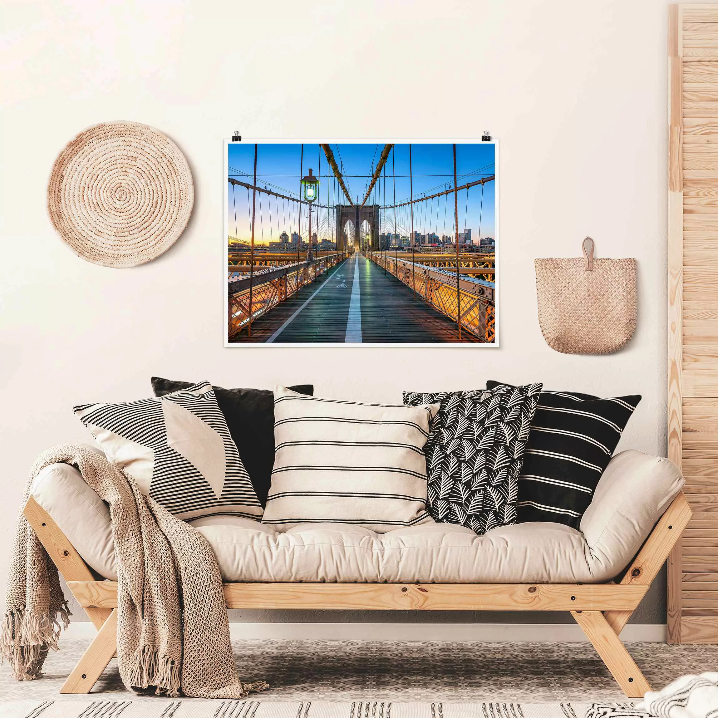 Poster Morgenblick von der Brooklyn Bridge günstig online kaufen