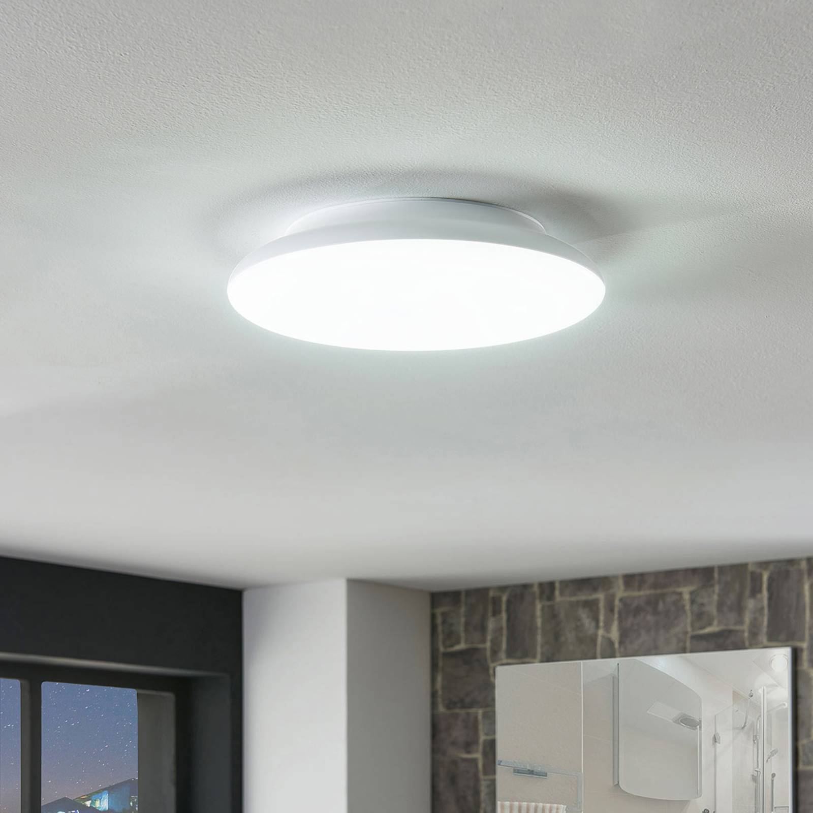 LED-Deckenlampe Azra, weiß, rund, IP54, Ø 25 cm günstig online kaufen