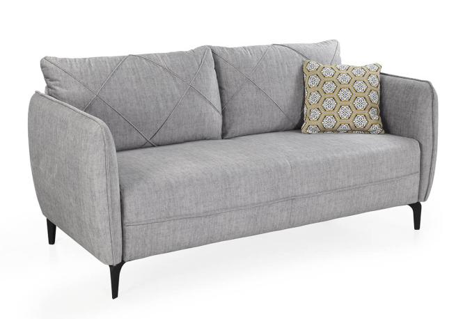 2,5 Sitzer Sofa NOVARA von JOB Velour grau günstig online kaufen