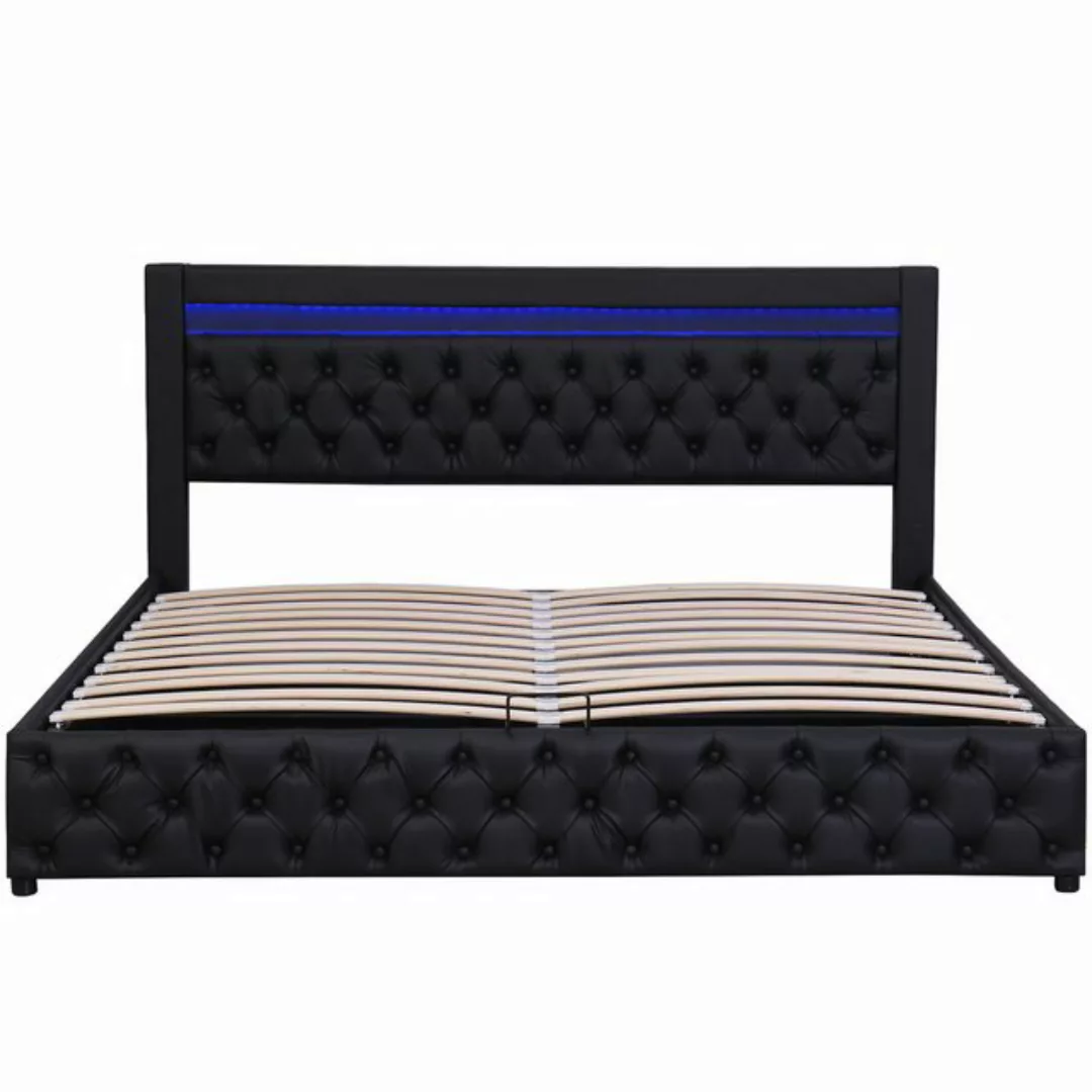 Gotagee Polsterbett Funktionsbett 180x200cm mit LED Doppelbett mit Stauraum günstig online kaufen