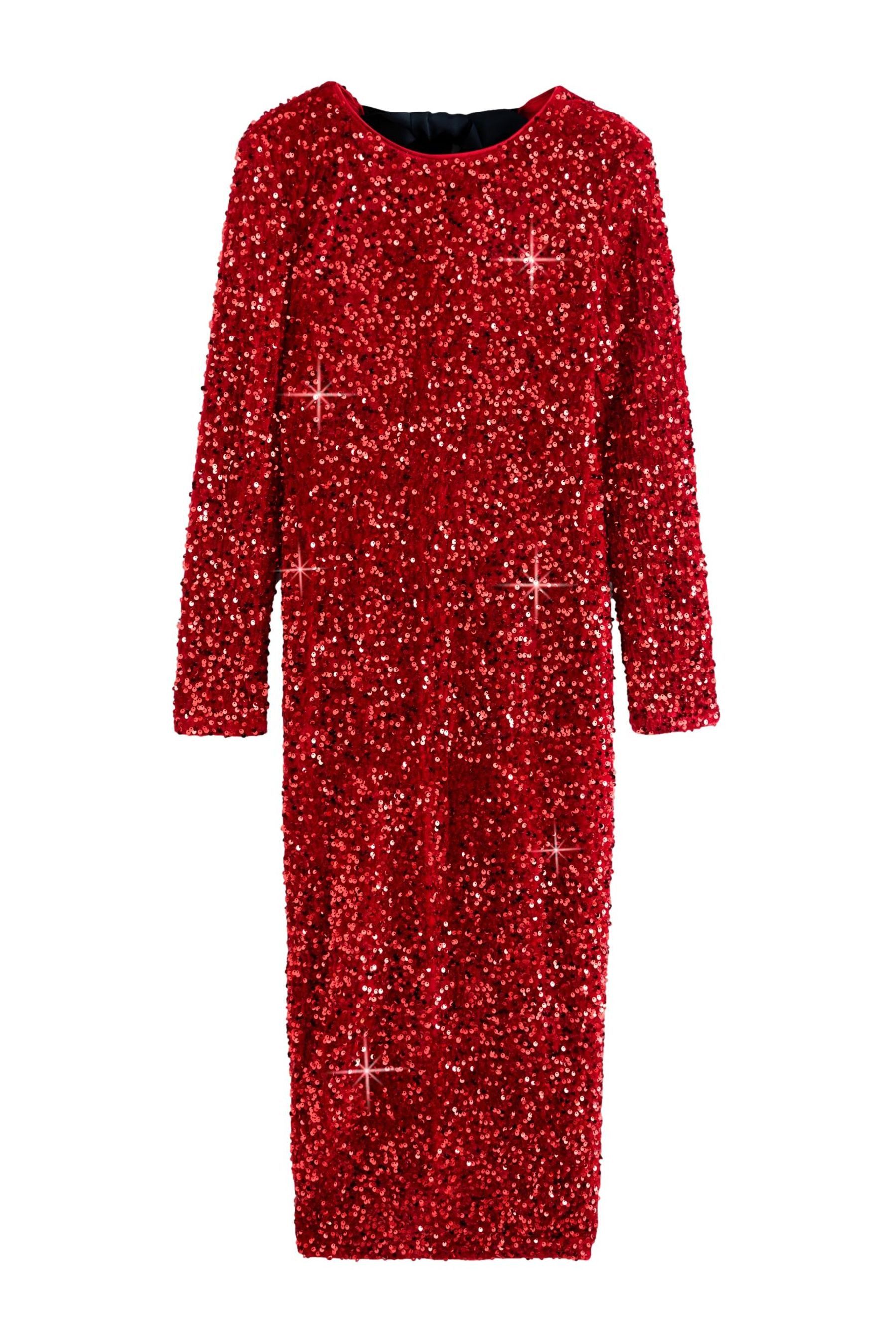 Next Paillettenkleid Langärmeliges Midikleid mit Pailletten, günstig online kaufen