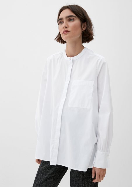 s.Oliver BLACK LABEL Langarmbluse Bluse aus Baumwollstretch Raffung günstig online kaufen