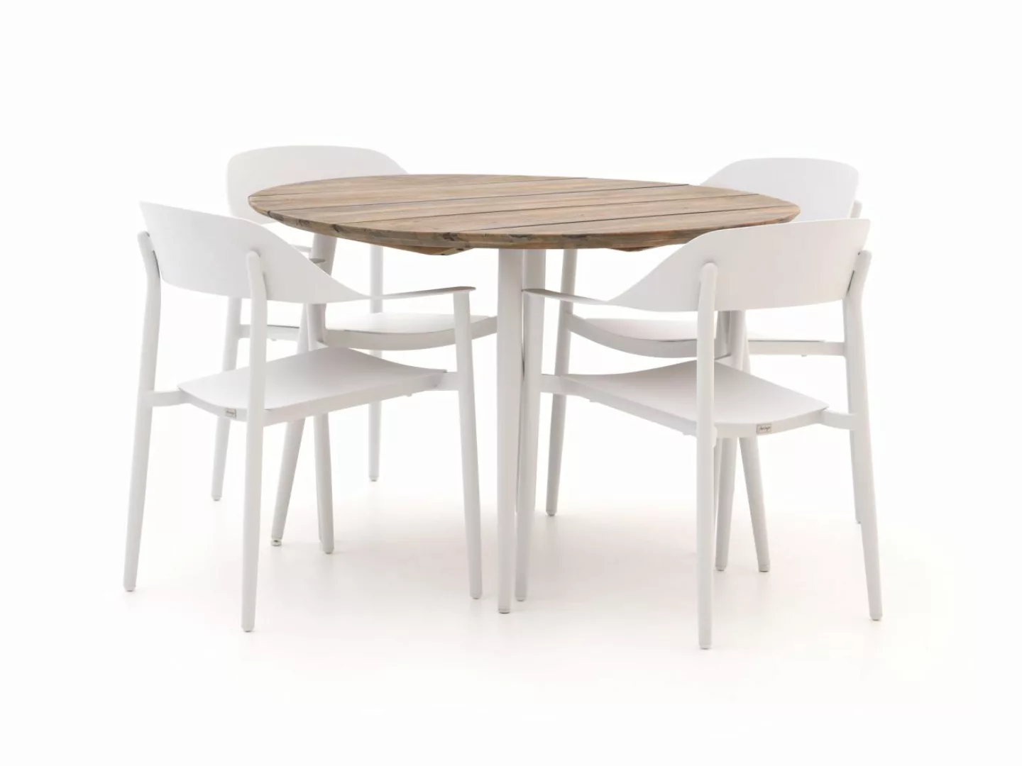 Bellagio Valli/Falcade ø115 cm Gartenmöbel-Set 5-Teilig Stapelbar günstig online kaufen