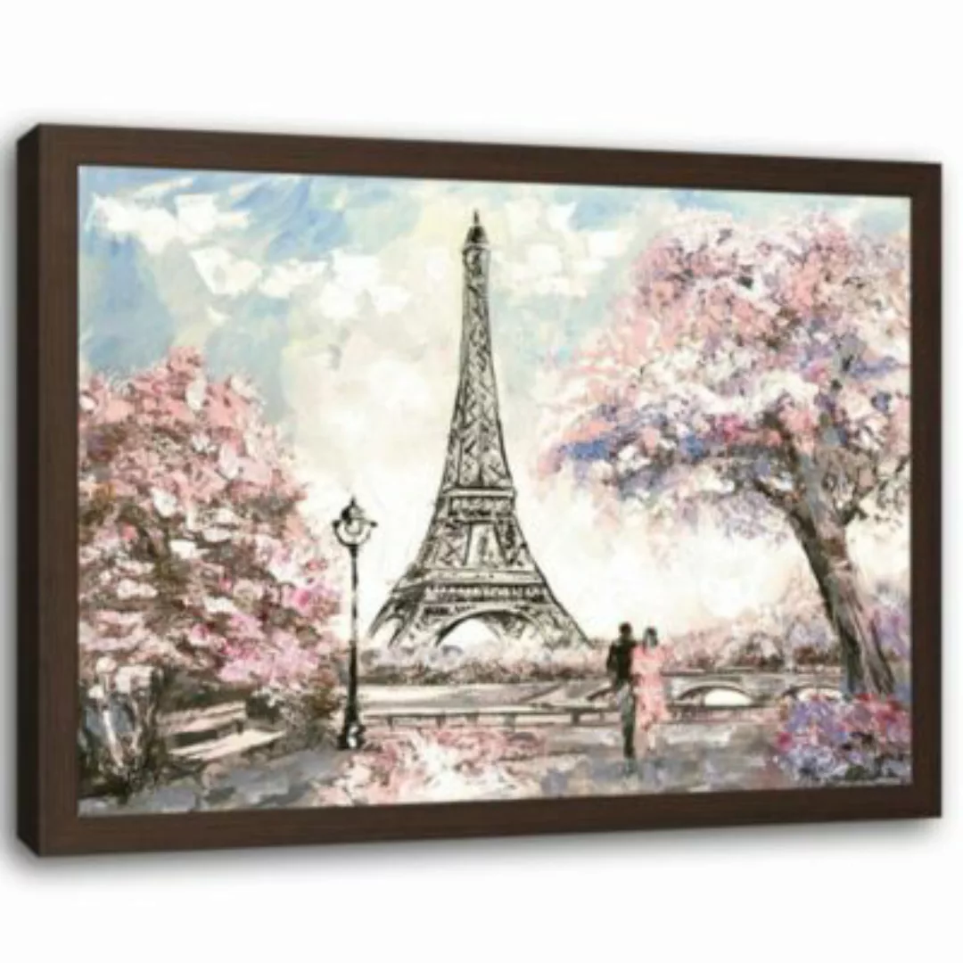 FEEBY® Kunst Liebhaber durch den Eiffelturm Leinwandbilder bunt Gr. 60 x 40 günstig online kaufen
