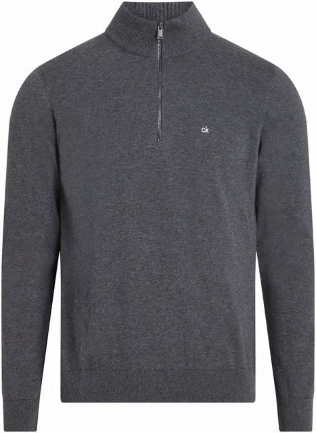 Calvin Klein Stehkragenpullover COTTON SILK BLEND QUARTER ZIP mit Logostick günstig online kaufen