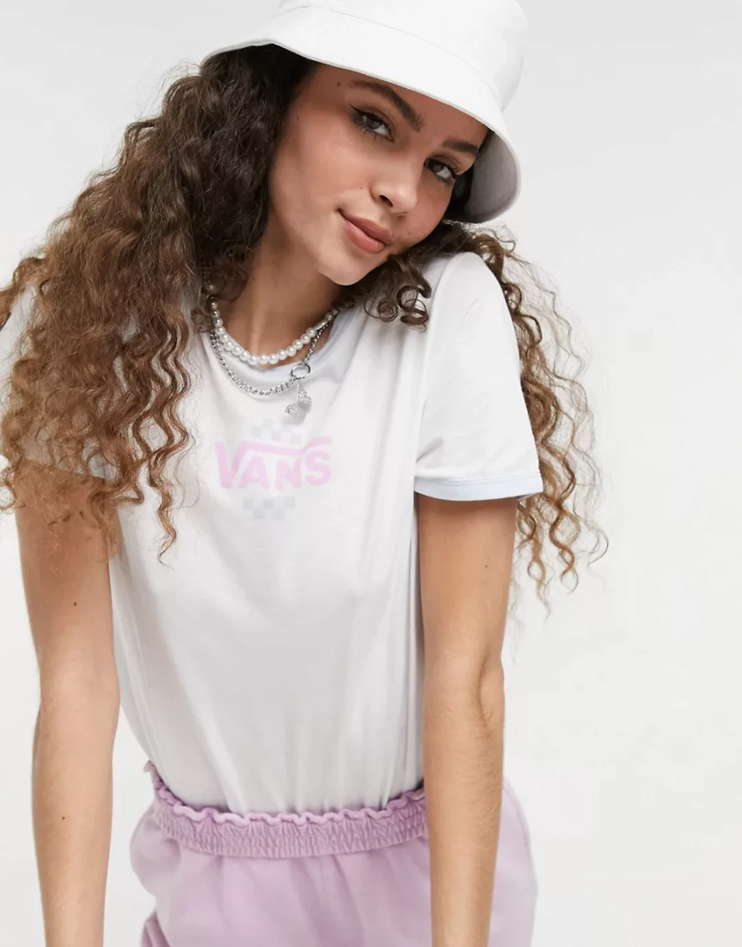 Vans – Summer Schooler – T-Shirt mit Kontraststreifen an den Abschlüssen in günstig online kaufen