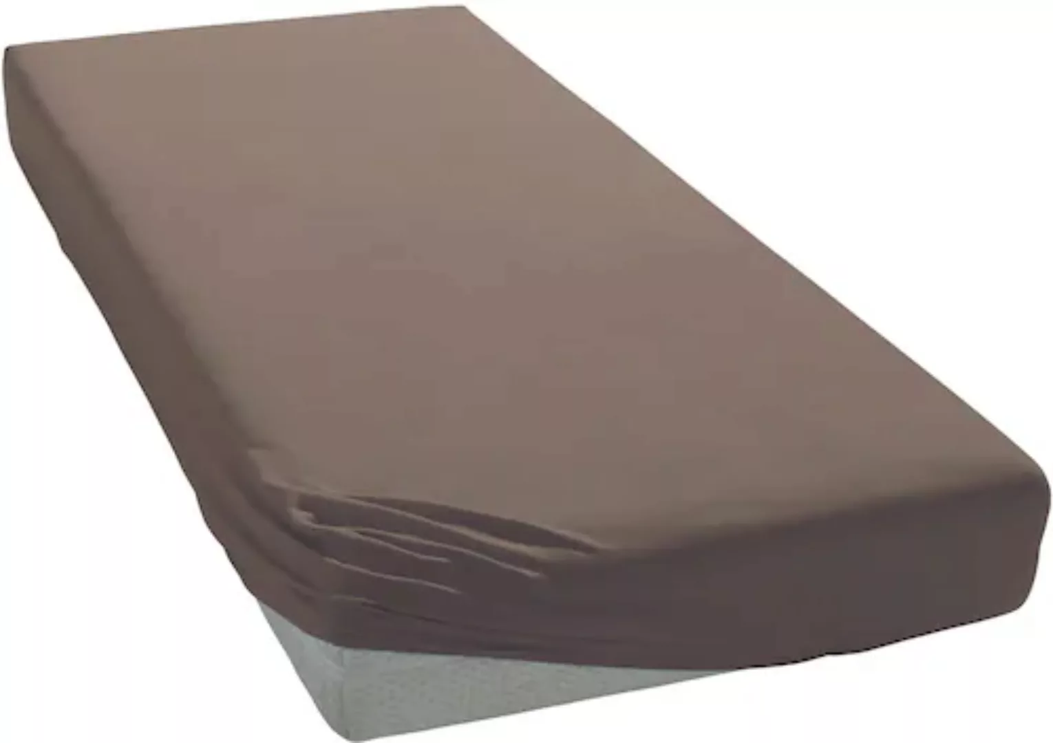 Janine Spannbetttuch Mako-Feinjersey 5007 taupe Größe:  150x200 cm günstig online kaufen