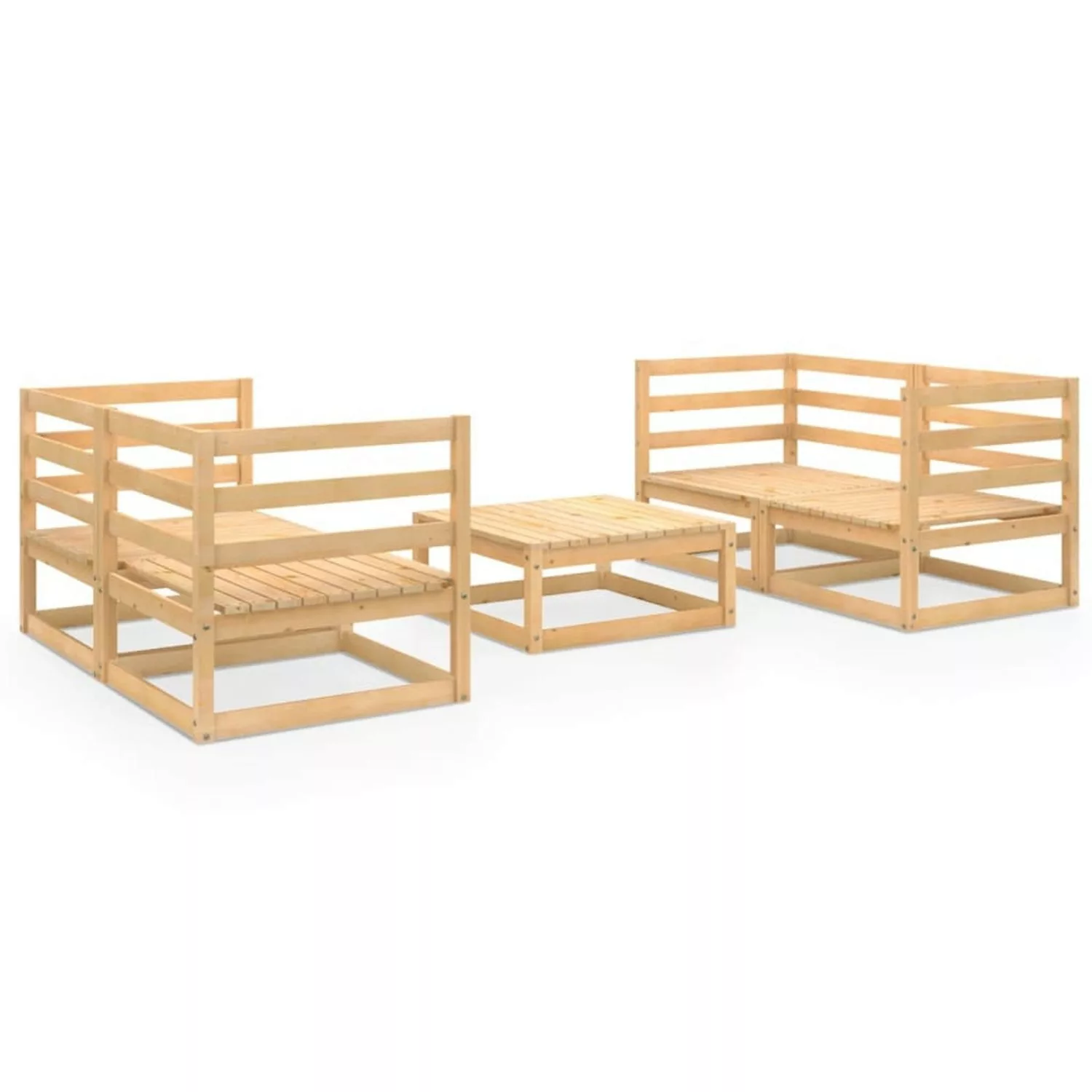 5-tlg. Garten-lounge-set Massivholz Kiefer günstig online kaufen