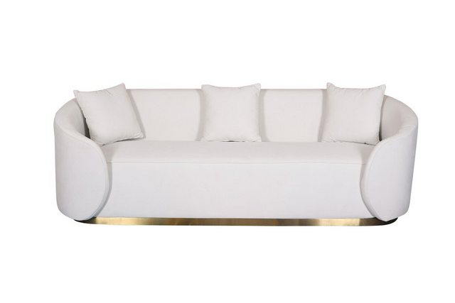 Livin Hill Sofa Nua, Weißer Samtstoff, goldener Edelstahlsockel, symmetrisc günstig online kaufen