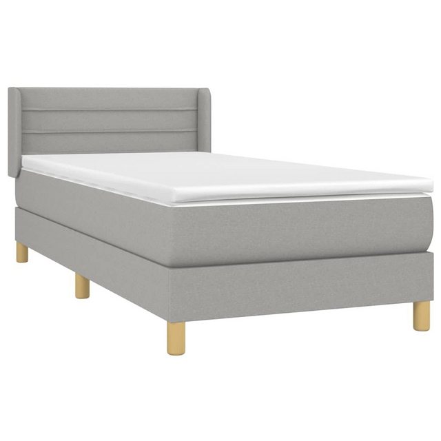 vidaXL Bett Boxspringbett mit Matratze Hellgrau 80x200 cm Stoff günstig online kaufen