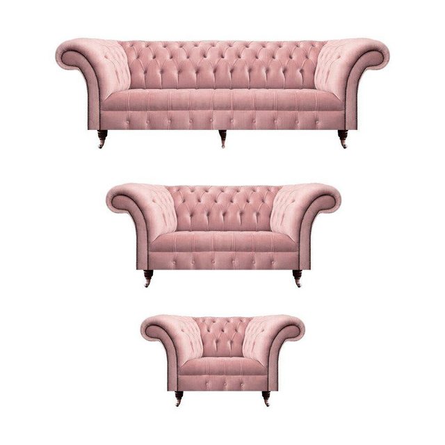 JVmoebel Chesterfield-Sofa Chesterfield Sofa Set Polstermöbel 2x Sofas Neu günstig online kaufen