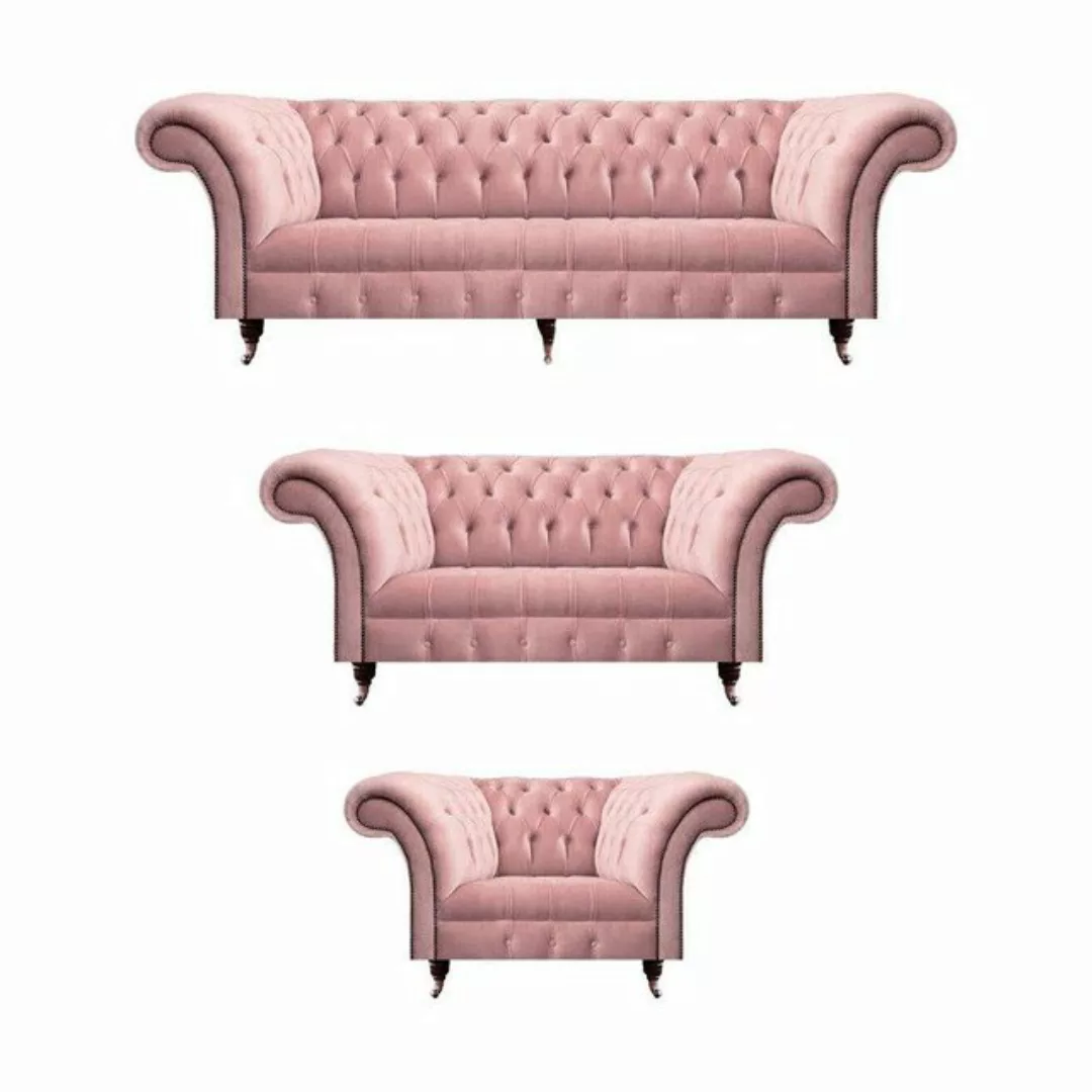 JVmoebel Chesterfield-Sofa Chesterfield Sofa Set Polstermöbel 2x Sofas Neu günstig online kaufen