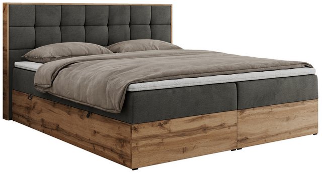 MKS MÖBEL Boxspringbett ALBERO 1 (Set, Packung, Massivholzbett, topper T25, günstig online kaufen