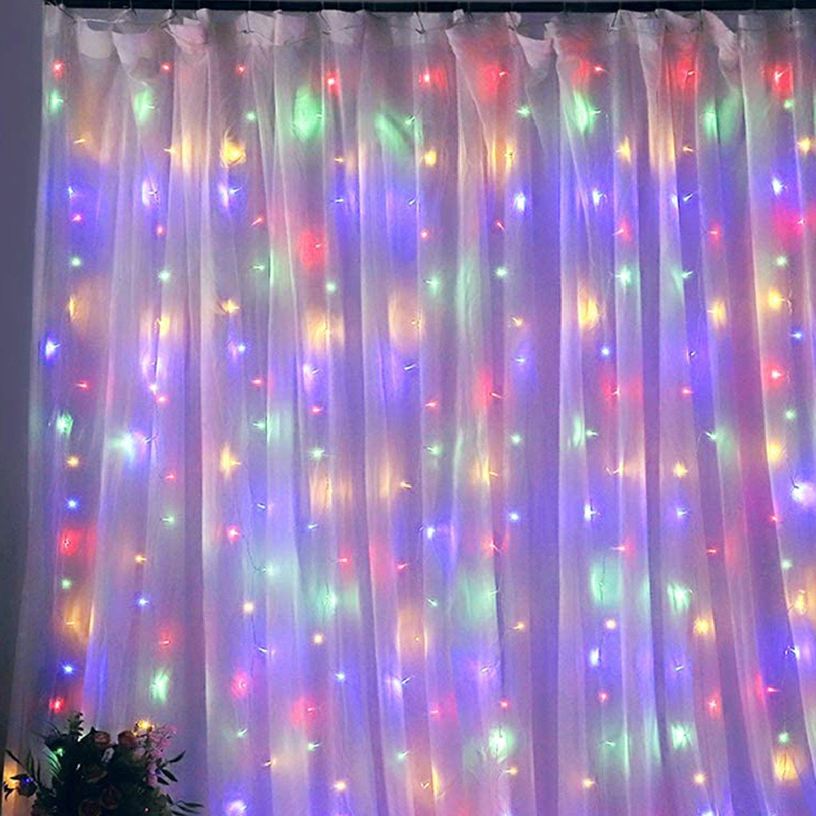 Rosnek LED-Lichtervorhang LED Lichternetz Lichtervorhang Lichterkette,USB,f günstig online kaufen