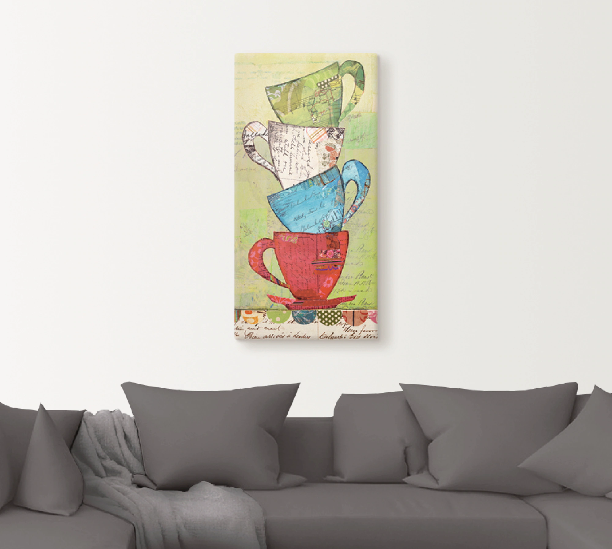 Artland Leinwandbild "Komm zum Tee", Geschirr & Besteck, (1 St.), auf Keilr günstig online kaufen