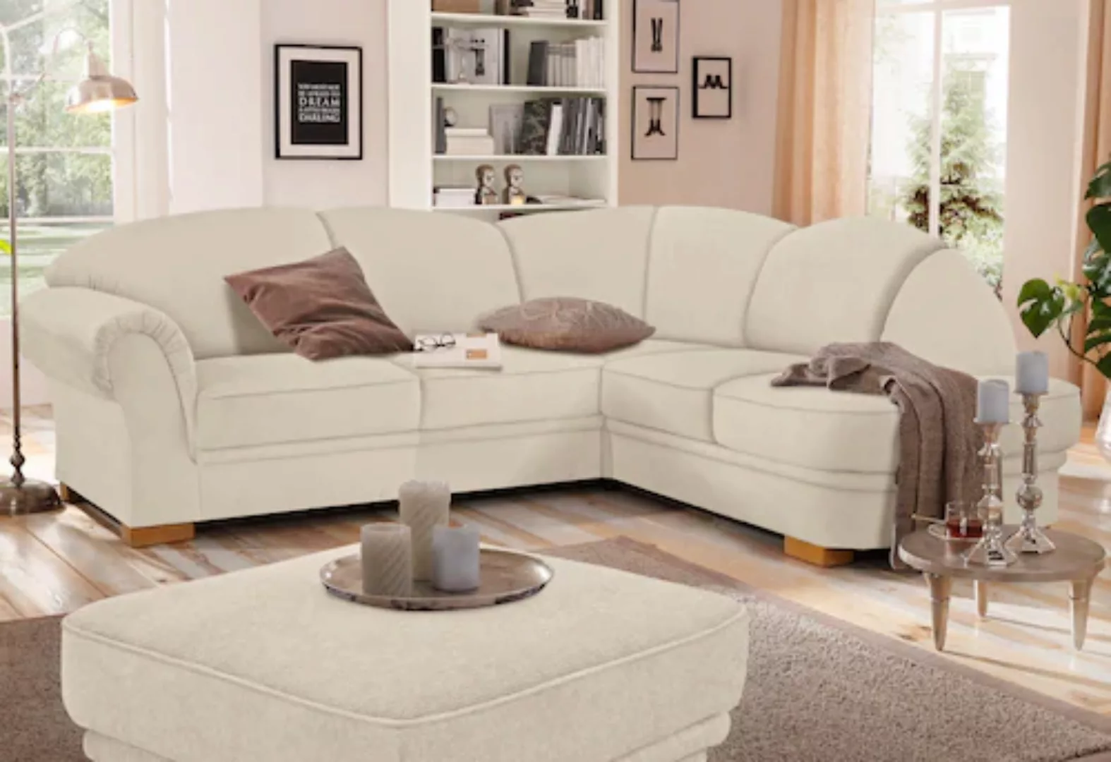 Home affaire Ecksofa »Amrum L-Form«, wahlweise mit Bettfunktion und Ottoman günstig online kaufen