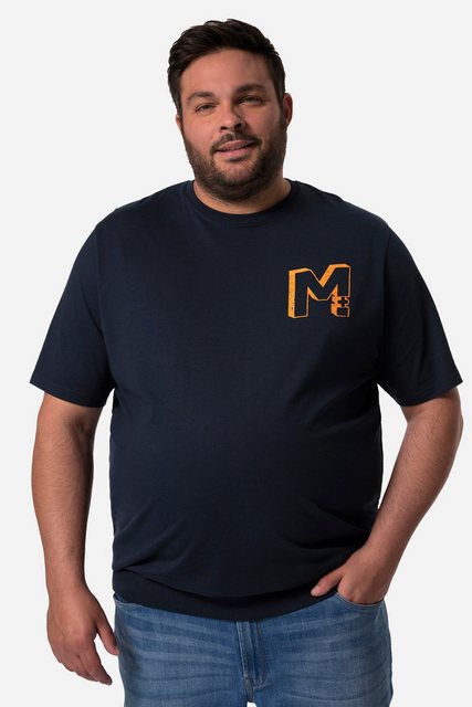 Men Plus T-Shirt Men+ T-Shirt Halbarm Bauchfit Frontdruck bis 8 XL günstig online kaufen