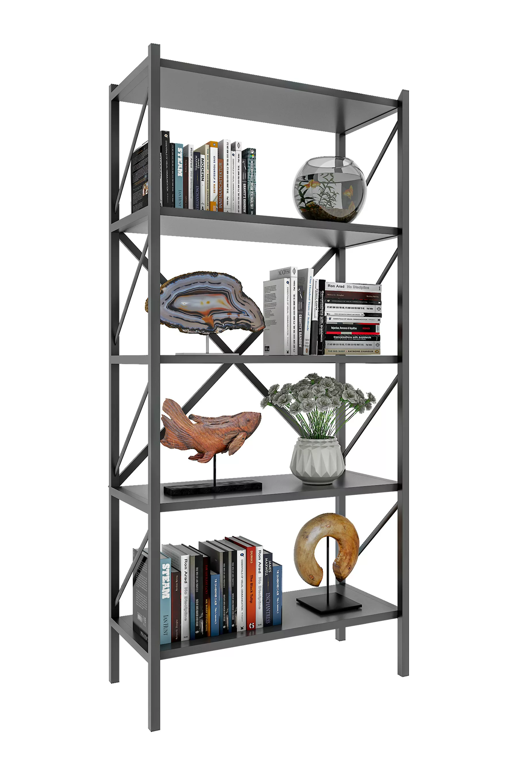 VCM Standregal "VCM Holz Metall Aufbewahrung Stand Regal Bücherregal Deko B günstig online kaufen