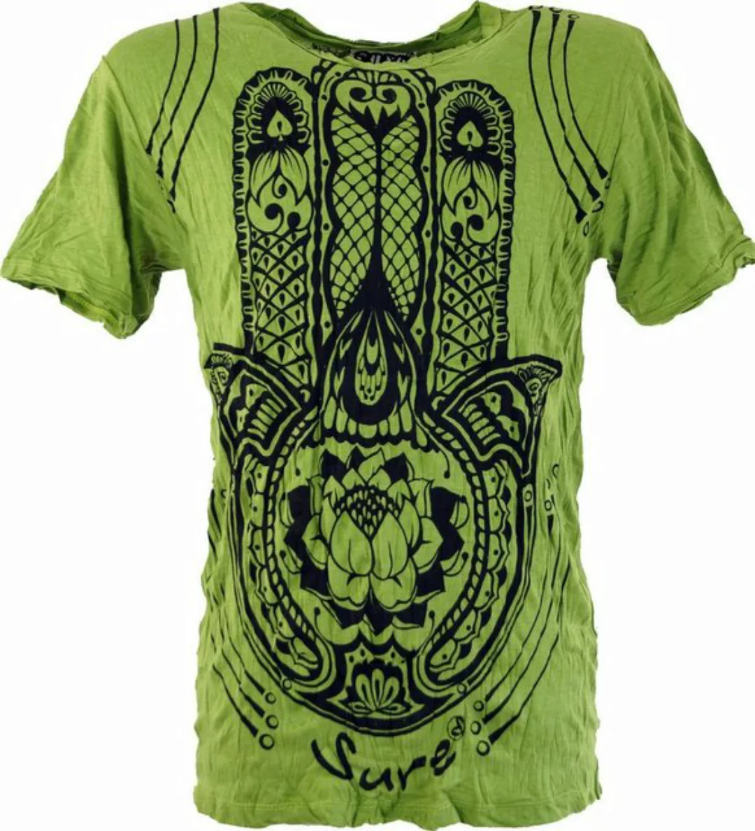 Guru-Shop T-Shirt Sure Herren T-Shirt Fatimas Hand - lemon alternative Bekl günstig online kaufen