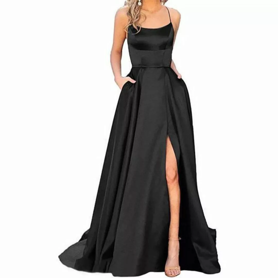 BlauWave Abendkleid Damen Satin A-Linie Backless Hochzeitskleid (1-tlg) Ele günstig online kaufen