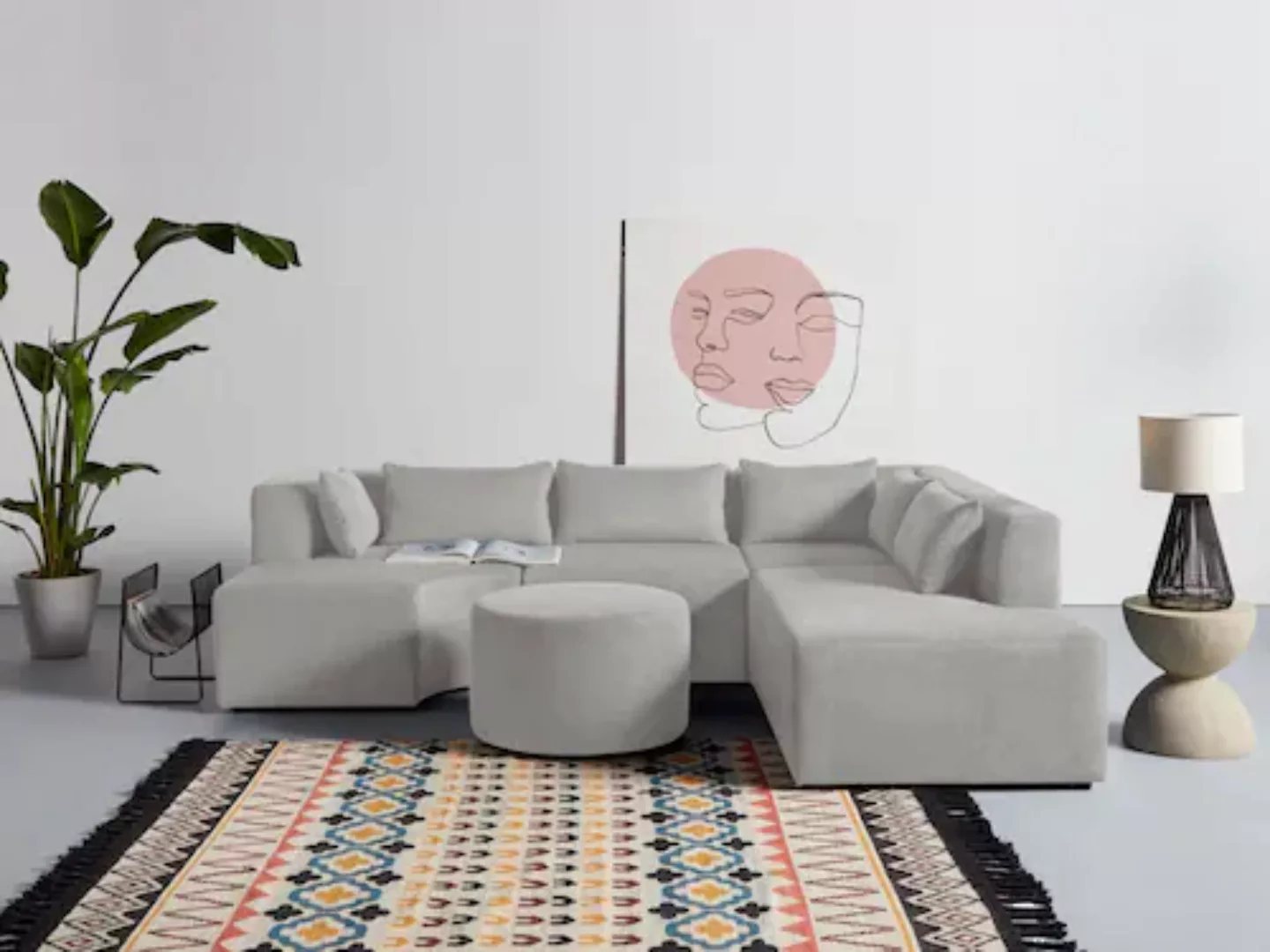 Leonique Ecksofa »Alexane L-Form«, zusammengesetzt aus Modulen, in vielen B günstig online kaufen