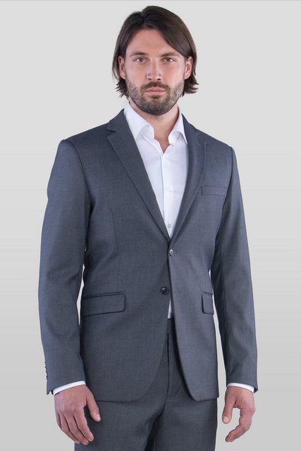 SANDER STELLAN Anzug Herren Business Anzug Hochzeitsanzug in Grau Slim Fit günstig online kaufen