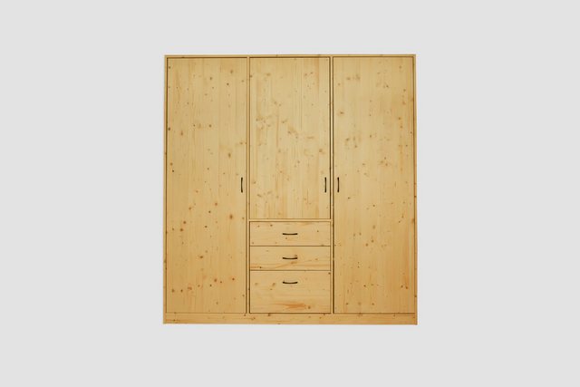 WOMONY Kleiderschrank / Schrank m. 3 Türen u. Schubladen, 186 x 59 x 198 cm günstig online kaufen