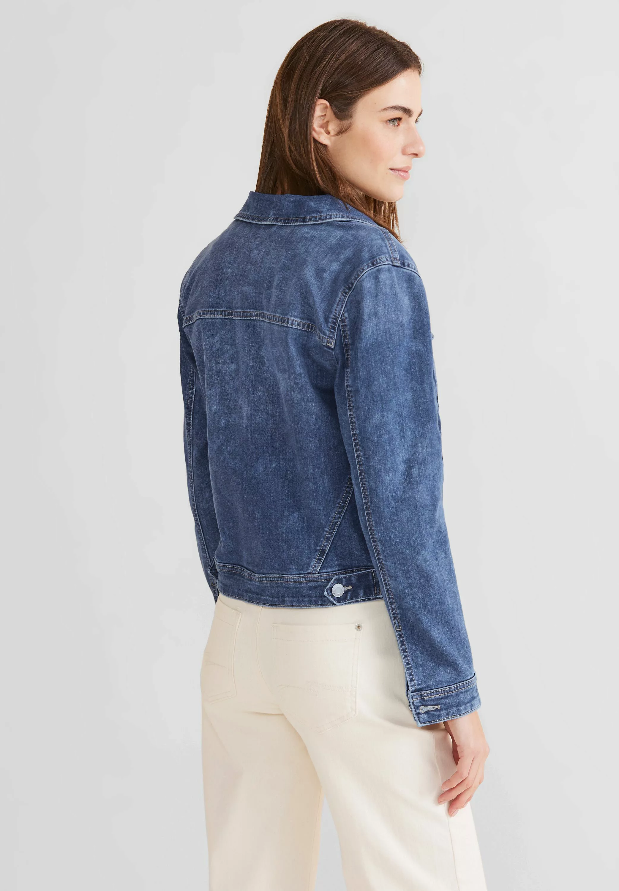STREET ONE Jeansblazer in mittelblauer Waschung günstig online kaufen