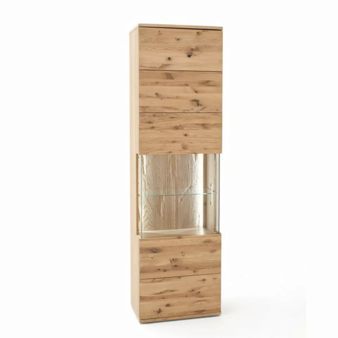 Empinio24 Vitrine Santa Fe Breite 60 cm, Eiche teilmassiv bianco, mit 3 Fac günstig online kaufen