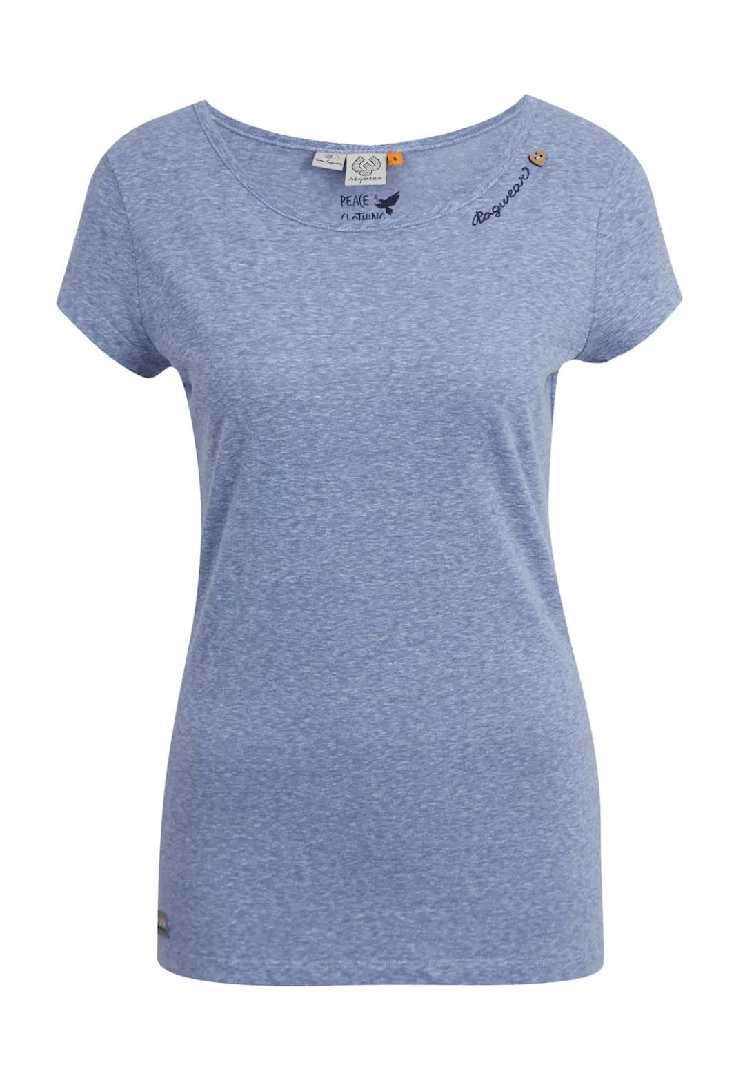 Ragwear Kurzarmshirt MINTT Basic Shirt mit Zierknopf und Logostickerei günstig online kaufen