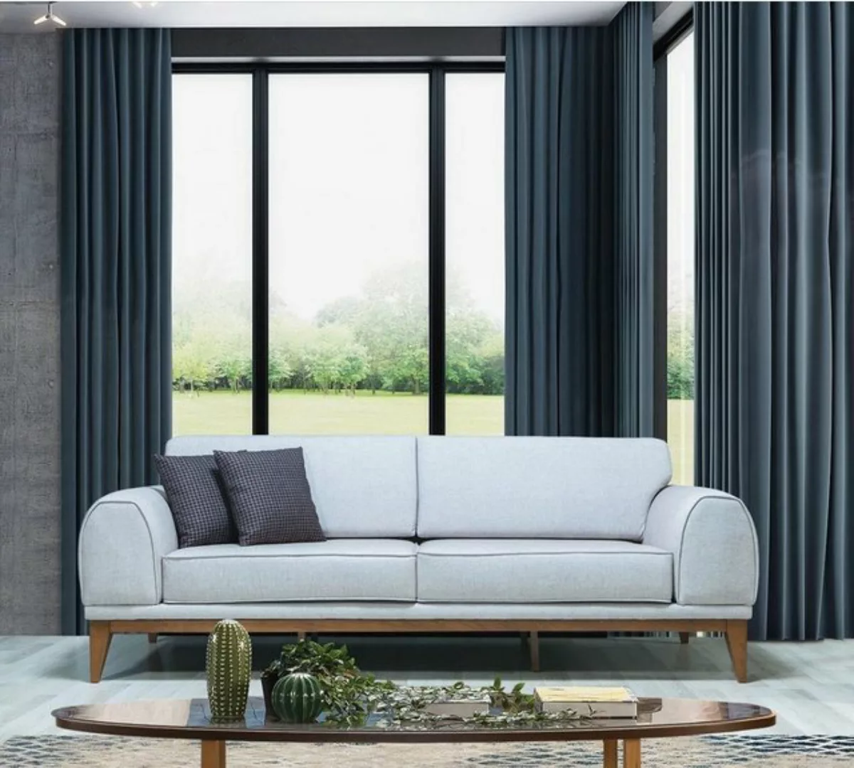 JVmoebel 3-Sitzer Graues Luxus Sofa Designer Couch Wohnzimmer 3-Sitzer, 1 T günstig online kaufen