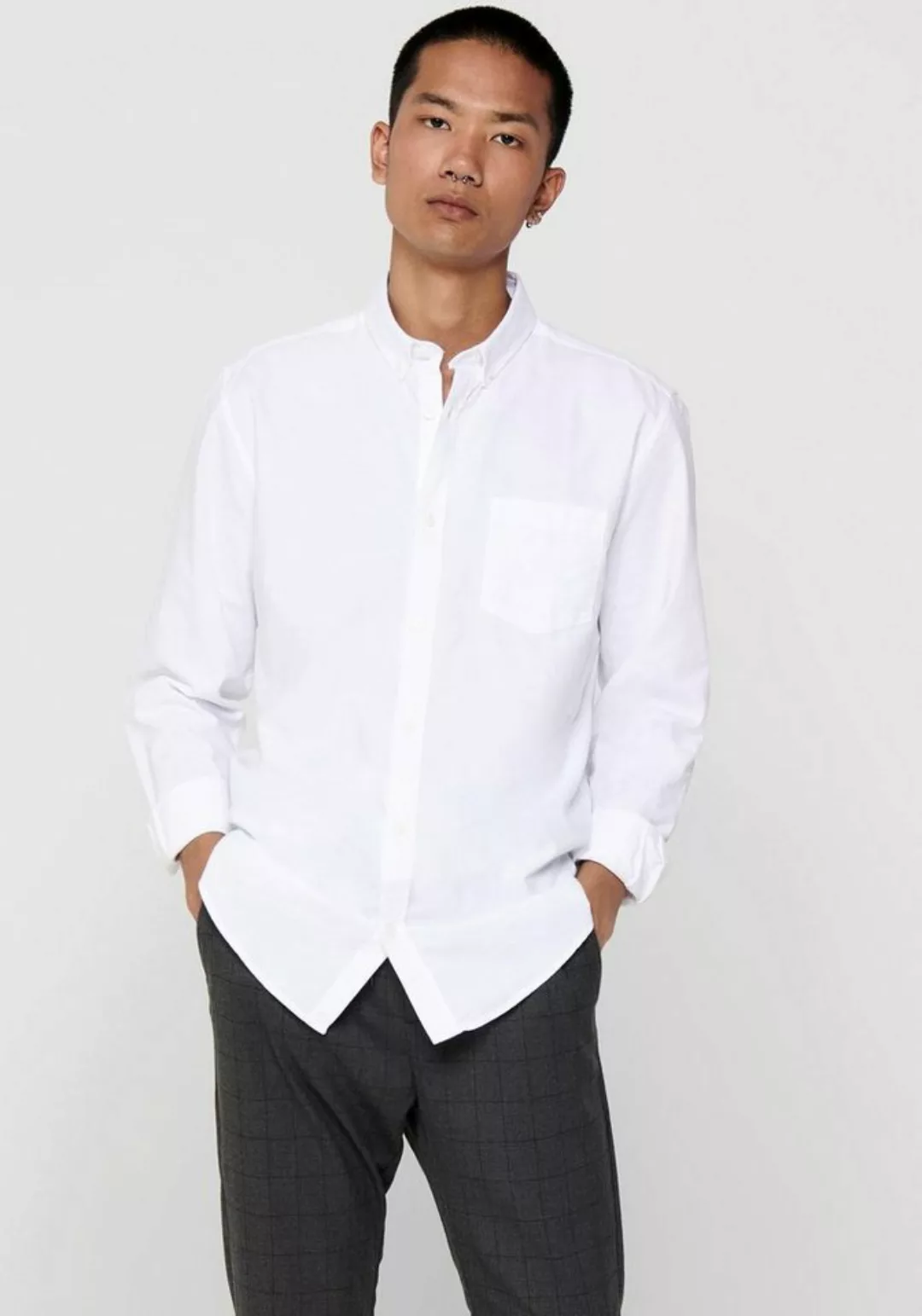 ONLY & SONS Langarmhemd ONSALVARO SLIM LS OXFORD SHIRT NOOS günstig online kaufen